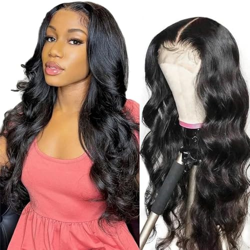 Perücken Körperwelle 13x6 Lace Front Echthaarperücken for schwarze Frauen, HD transparente Lace Frontal Perücke 14-40 Zoll Remy Haar Lockige Spitzenperücke Cosplay-Party-Perücke (Color : 13X6 HD lace von HEXEH