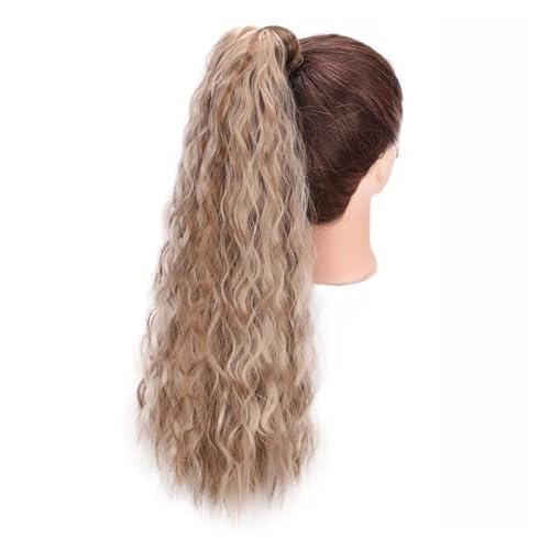 Pferdeschwanz-Verlängerung Kinky Straight Wrap Around Pferdeschwanz-Haarteil Afro Yaki Straight Pony Tails Extensions for schwarze Frauen Clip-in-synthetische Pferdeschwanzverlängerung Pferdeschwanz-H von HEXEH