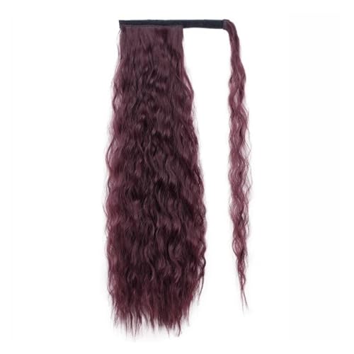 Pferdeschwanz-Verlängerung Kinky Straight Wrap Around Pferdeschwanz-Haarteil Afro Yaki Straight Pony Tails Extensions for schwarze Frauen Clip-in-synthetische Pferdeschwanzverlängerung Pferdeschwanz-H von HEXEH