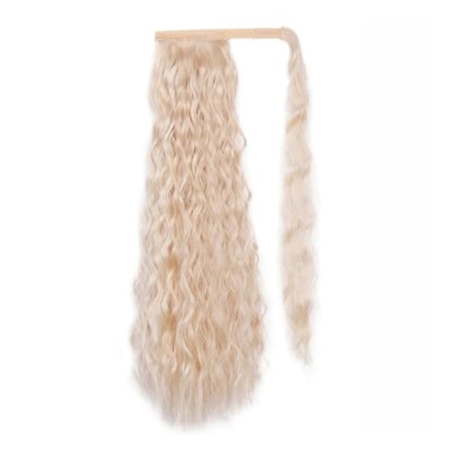 Pferdeschwanz-Verlängerung Kinky Straight Wrap Around Pferdeschwanz-Haarteil Afro Yaki Straight Pony Tails Extensions for schwarze Frauen Clip-in-synthetische Pferdeschwanzverlängerung Pferdeschwanz-H von HEXEH