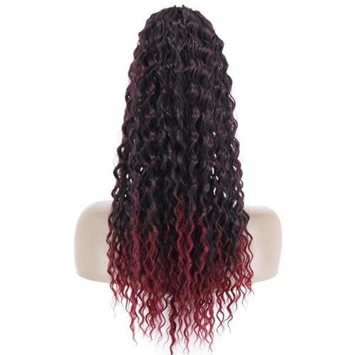 Pferdeschwanz-Verlängerung Langwelliger lockiger Pferdeschwanz mit Kordelzug, 66 cm, synthetische Clip-in-Pferdeschwanz-Extensions for schwarze Frauen, Afro-Locken-Pferdeschwanz mit Kordelzug, falsche von HEXEH