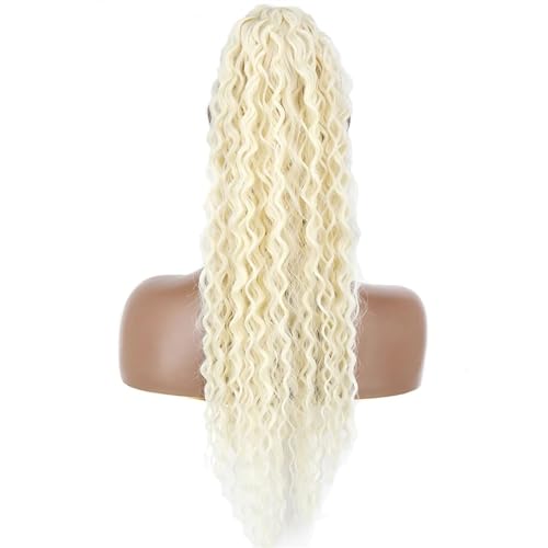 Pferdeschwanz-Verlängerung Langwelliger lockiger Pferdeschwanz mit Kordelzug, 66 cm, synthetische Clip-in-Pferdeschwanz-Extensions for schwarze Frauen, Afro-Locken-Pferdeschwanz mit Kordelzug, falsche von HEXEH