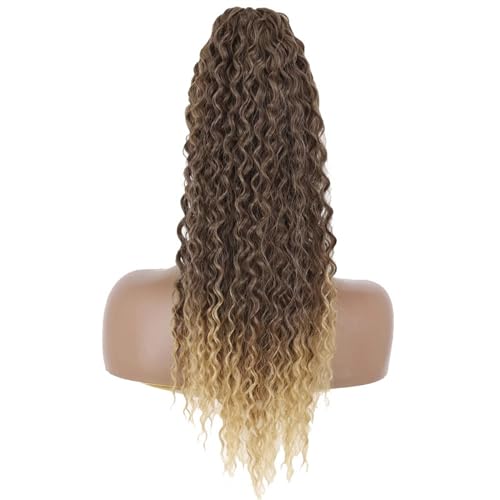 Pferdeschwanz-Verlängerung Langwelliger lockiger Pferdeschwanz mit Kordelzug, 66 cm, synthetische Clip-in-Pferdeschwanz-Extensions for schwarze Frauen, Afro-Locken-Pferdeschwanz mit Kordelzug, falsche von HEXEH