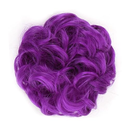 Smutsigt hårbulle (1/2 Stück) Dutt-Pferdeschwanz-Haarverlängerungen for Frauen, Mädchen, Kinder, synthetische lockige Donut-Chignon-Haarteile, elastisches Haarband, Hochsteckfrisur, Chignon, flauschig von HEXEH