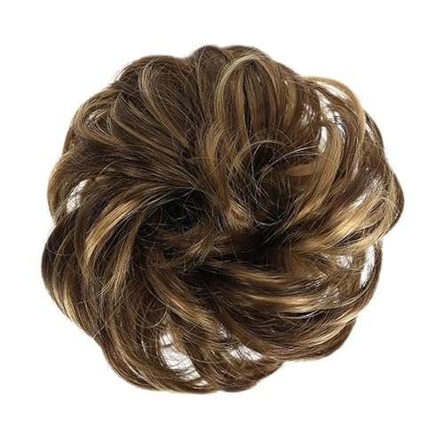 Smutsigt hårbulle (1/2 Stück) Dutt-Pferdeschwanz-Haarverlängerungen for Frauen, Mädchen, Kinder, synthetische lockige Donut-Chignon-Haarteile, elastisches Haarband, Hochsteckfrisur, Chignon, flauschig von HEXEH