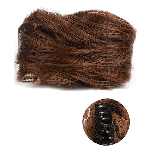 Smutsigt hårbulle 1/2 Stück Zubehör Hochsteckfrisur Haarteile for Frauen Mädchen Mini Klaue synthetische lockige gewellte Haarknotenverlängerungen Perücke Clip in Messy & Katzenohren kurz Bulle-hår fö von HEXEH