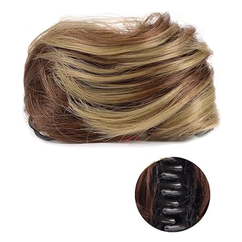 Smutsigt hårbulle 1/2 Stück Zubehör Hochsteckfrisur Haarteile for Frauen Mädchen Mini Klaue synthetische lockige gewellte Haarknotenverlängerungen Perücke Clip in Messy & Katzenohren kurz Bulle-hår fö von HEXEH