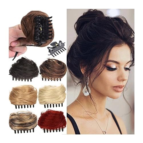 Smutsigt hårbulle Space Buns Haarteile, Mini-Klauen-Clip-in-Haarknoten, unordentliche Katzenohren, Haarknotenverlängerung, synthetische Donut-Perücken-Zubehör, Hochsteckfrisur-Haarteile for Frauen und von HEXEH