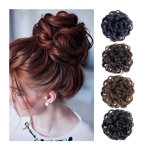 Smutsigt hårbulle Synthetische Krallenklammer, Haarknoten, Chignon, lockiges, unordentliches Brötchen, Haargummis, Pferdeschwanz-Verlängerung, Clip-in-Haarteil, Haarverlängerung for Frauen und Mädchen von HEXEH