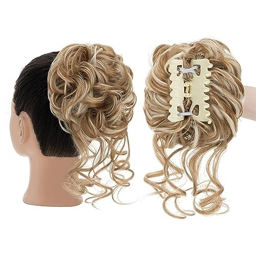 Smutsigt hårbulle Synthetischer Haarknoten mit Klaue, Chignon for Frauen, unordentliche, lockige Haarknoten, Clip-in-Pferdeschwanz-Haarverlängerungen, flauschige, natürliche, falsche Pferdeschwanz-Haa von HEXEH