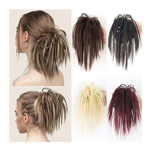 Smutsigt hårbulle Unordentlicher Dutt-Haarteil, synthetischer Krallenclip, Haarknoten, gewellt, lockig, Chignon-Haarverlängerungen, Clip-in-Haargummi, Pferdeschwanz-Haarteile for Frauen Bulle-hår för von HEXEH