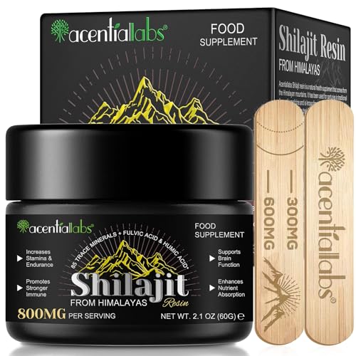 Shilajit Original Himalaya Bio, 60g Hochwirksames Shilajit Resin mit 85+ Spurenelementen & Fulvosäure, Shilajit Original Supplement für Männer und Frauen von HEXIN