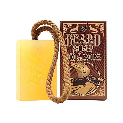 HEY JOE! Beard Soap on Rope | Bartseife für Männer mit Zitronen und Thymian Duft - Festes Bartshampoo für Männer 150 ml von HEY JOE