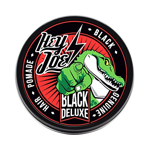 HEY JOE! Genuine Haar Pomade Herren Black Deluxe 100 ml | Haarpomade Männer Schwarz für Weiße Haare oder als Farbverstärker für Schwarzes Haar - Professionelle Haarstyling Produkte von HEY JOE