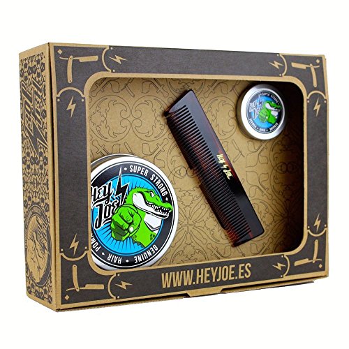 HEY JOE! Pomade Survival Kit Super Strong | Professionelles Haarstyling Geschenkset für Herren - Enthält Haarpomade Männer mit Extra Starkem Halt und Taschenkamm von HEY JOE