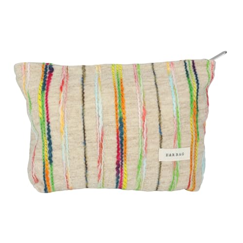 HEY M&Q Kosmetiktasche mit Blumenmuster, Make-up-Tasche für Damen, Reise-Make-up-Tasche, großes Fassungsvermögen, Make-up-Tasche, Make-up-Tasche, Reißverschlusstasche, Strick-Regenbogen, Stickerei HEY M&Q Kosmetiktasche mit Blumenmuster, Make-up-Tasche für Damen, Reise-Make-up-Tasche, großes Fassungsvermögen, Make-up-Tasche, Make-up-Tasche, Reißverschlusstasche, Strick-Regenbogen, Stickerei von HEY M&Q