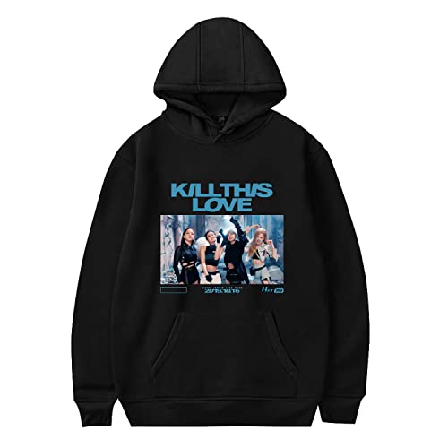 Unisex Kpop Hoodie Pullover T-Shirt Jisoo Lisa Rose Jennie Fanartikel Kpop Fashion Sweatshirt Jumper Perfekt für Herren Damen Mädchen Fans,H2,XXS von HEY XQ