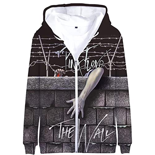 Herren Damen Rock & Hiphop Thema Sweatshirt Kapuzenpullover T-Shirts 3D-Druck Polyester Hoodie Pullover Perfekt für Männer Frauen Fans S-4XL,K1,XXL von HEY XQ