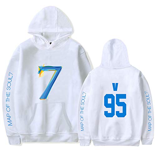 Map of The Soul 7 Unisex Hoodie Pullover Full Zip Kapuzenpullover Kpop Army Suga Jimin Jin Jung Kook J-Hope RM V Sweatshirts für Herren Damen Mädchen Fans,MS-V,M von HEY XQ