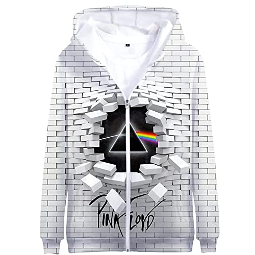 Pink Floyd Hoodie Pullover T-Shirts Sweatshirts 3D-Druck Polyester Perfekt für Damen Herren Fans,K1,XXL von HEY XQ