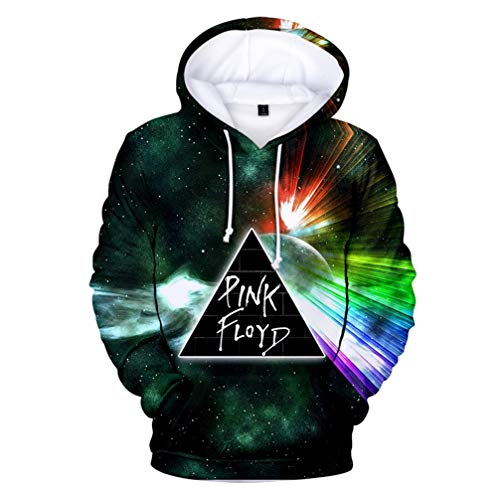 Pink Floyd Sweatshirt Kapuzenpullover Herren T-Shirts 3D-Druck Polyester Hoodie Pullover Perfekt für Männer Damen Fans S-4XL,H2,M von HEY XQ