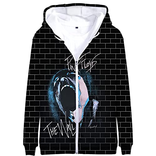 Pink Floyd Sweatshirt Kapuzenpullover Herren T-Shirts 3D-Druck Polyester Hoodie Pullover Perfekt für Männer Damen Fans S-4XL,K1,L von HEY XQ