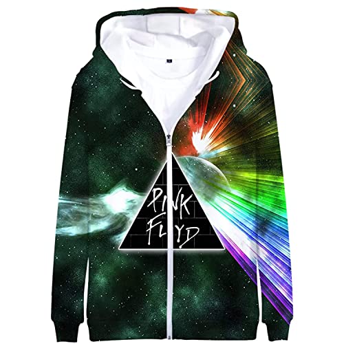 Pink Floyd Sweatshirt Kapuzenpullover Herren T-Shirts 3D-Druck Polyester Hoodie Pullover Perfekt für Männer Damen Fans S-4XL,K2,XXXL von HEY XQ