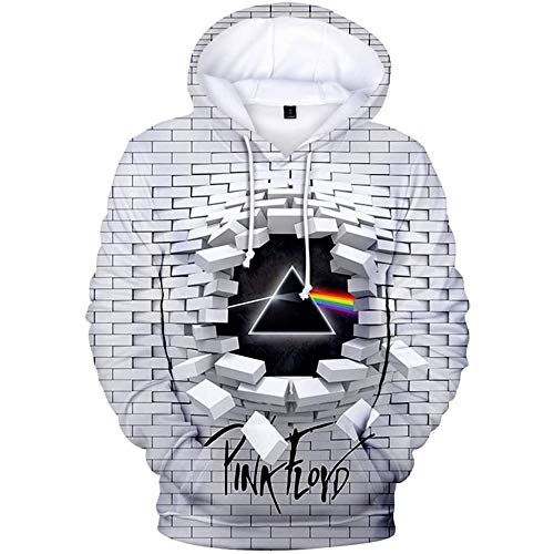 Pink Floyd Thema Sweatshirt Hoodie Kapuzenpullover 3D-Druck Polyester Pullover T-Shirts im Freien Kapuzenpulli Perfekt für Männer Damen Fans XXS-4XL,H1,L von HEY XQ