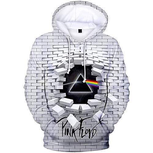 Pink Floyd Thema Sweatshirt Hoodie Kapuzenpullover 3D-Druck Polyester Pullover T-Shirts im Freien Kapuzenpulli Perfekt für Männer Damen Fans XXS-4XL,H1,XXXL von HEY XQ