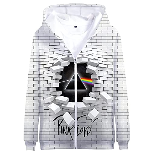 Pink Floyd Thema Sweatshirt Hoodie Kapuzenpullover 3D-Druck Polyester Pullover T-Shirts im Freien Kapuzenpulli Perfekt für Männer Damen Fans XXS-4XL,K1,M von HEY XQ