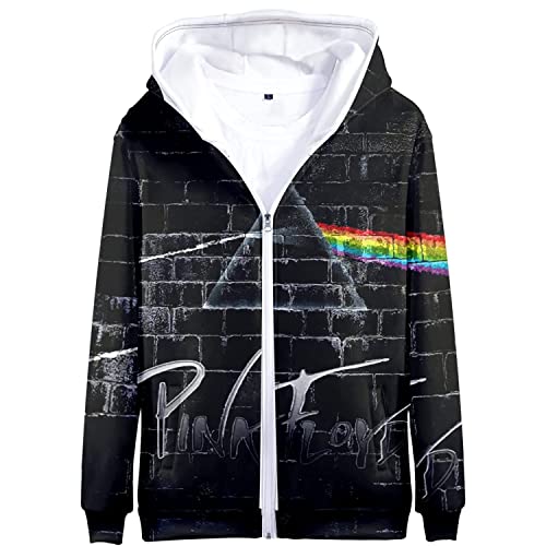Pink Floyd Thema Sweatshirt Hoodie Kapuzenpullover 3D-Druck Polyester Pullover T-Shirts im Freien Kapuzenpulli Perfekt für Männer Damen Fans XXS-4XL,K2,L von HEY XQ
