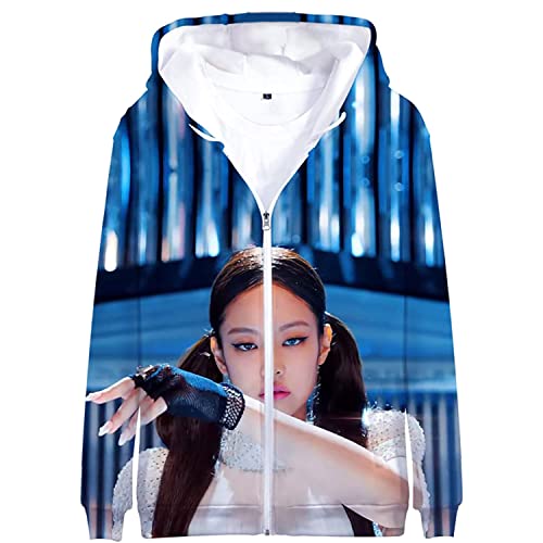 Unisex Kpop Hoodie Pullover T Shirt Jisoo Lisa Rose Jennie Fanartikel 3D-Druck Sweatshirt Jumper Perfekt für Herren Damen Mädchen Fans,LS-Jennie,S von HEY XQ