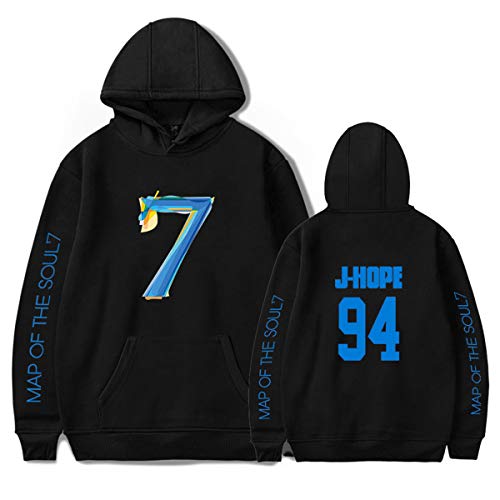 Unisex Map of The Soul 7 Hoodie Pullover Full Zip Kapuzenpullover Kpop Army Suga Jimin Jin Jung Kook J-Hope RM V Sweatshirts für Herren Damen Mädchen Fans,MS-J-Hope,L von HEY XQ