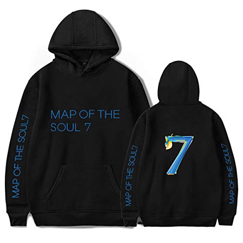 Unisex Map of The Soul 7 Hoodie Pullover Full Zip Kapuzenpullover Kpop Army Suga Jimin Jin Jung Kook J-Hope RM V Sweatshirts für Herren Damen Mädchen Fans,MS-Soul 7,S von HEY XQ