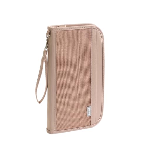 HEYANN Reisepass-Halter Reise-Geldbörse,Leichte Anti-Diebstahl-Reisetasche, Reisegeldbörse mit RFID-Blockierung, Unisex-Reisepasshülle mit Crossbody & Handgelenkriemen (pink) von HEYANN