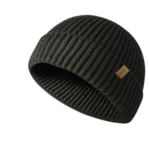 HEYANN Trawler Beanie Watch Hat,Fisherman Beanie Mütze für Männer Frauen Klassische Manschetten-Schädelmützen Kurzer Uhrenhut Trawler Beanie (Army Green) von HEYANN
