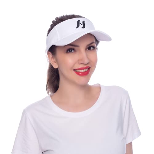 HEYANN Visor Cap Damen Weiß, Sonnenhut Tennis Cap Damen Schirmmütze Sport Schirmkappe Damen Visor Cap Herren Damen Weich Baseball Cap UV Schutz Cap für Herren und Damen (Weiß) von HEYANN