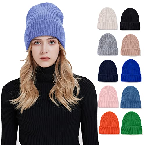 HEYANN Wintermütze Strickmütze Unisex Knit Beanie Hat Weich Nette Warm Beanie Hat Wollmütze für Herren Damen Warme Manschette Mütze Kappe Hut Mütze (Juwel blau) von HEYANN