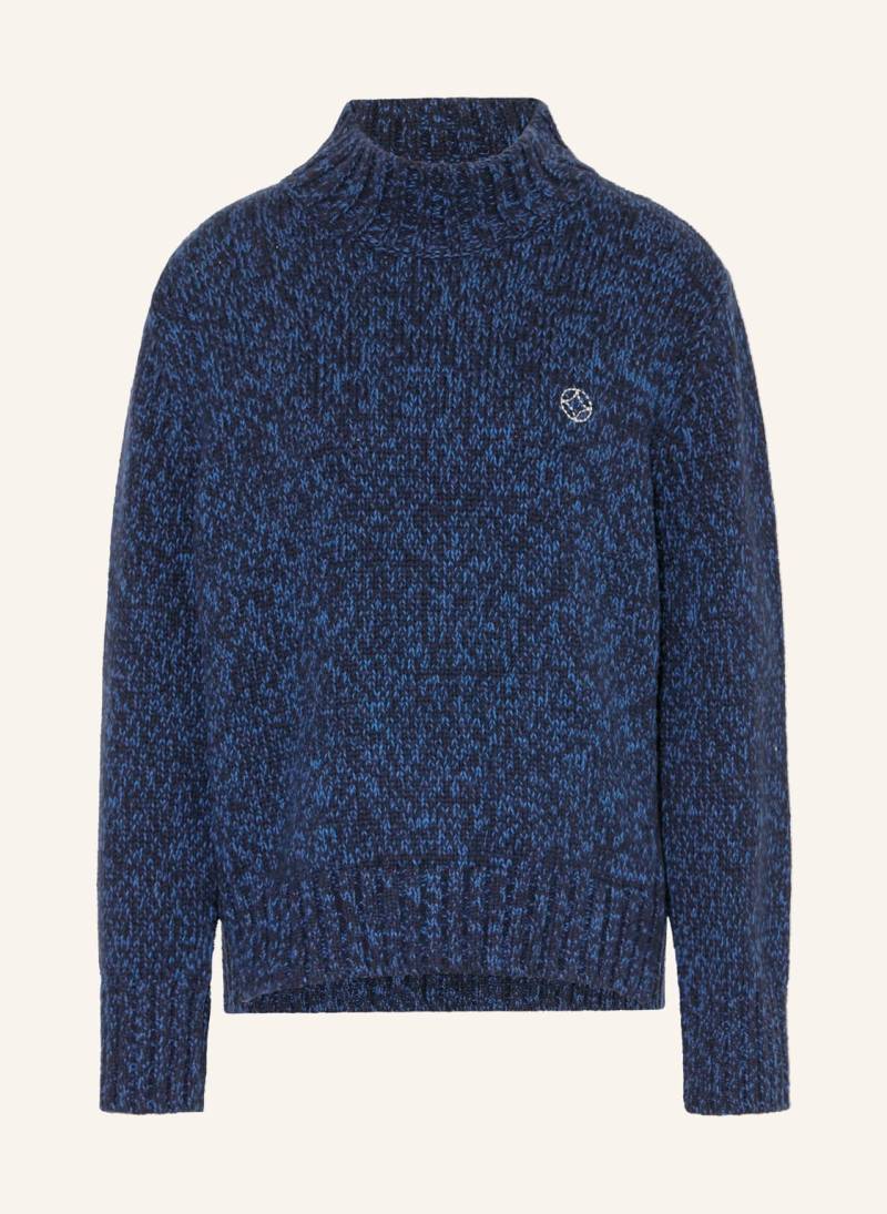 Heyanno Pullover Mmhgrace Im Materialmix blau von HEYANNO