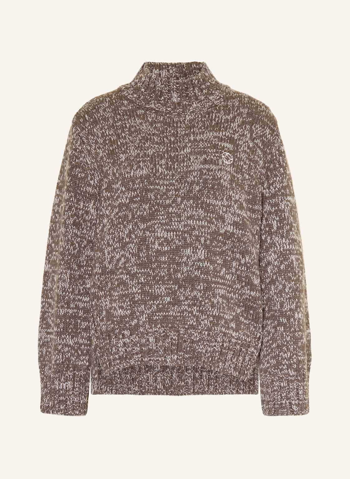 Heyanno Pullover Mmhgrace Im Materialmix braun von HEYANNO