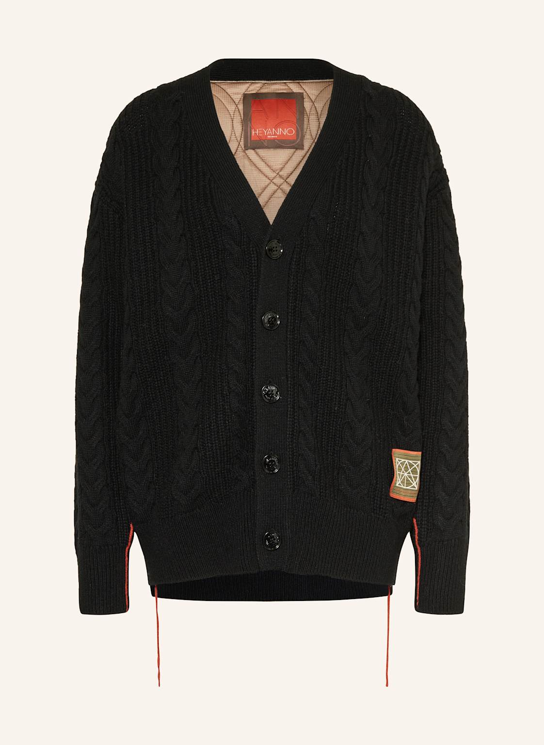 Heyanno Strickjacke Mmhrich Im Materialmix schwarz von HEYANNO