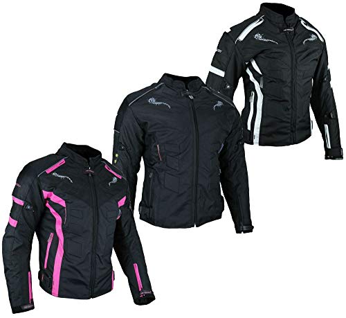 HEYBERRY Damen Motorrad Jacke Motorradjacke Textil Schwarz Gr. M / 38 von HEYBERRY