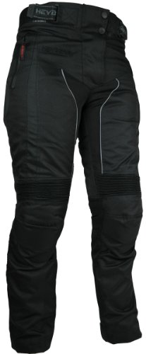 HEYBERRY Damen Motorradhose Roller Textil Protektoren Schwarz Gr. L / 40 von HEYBERRY