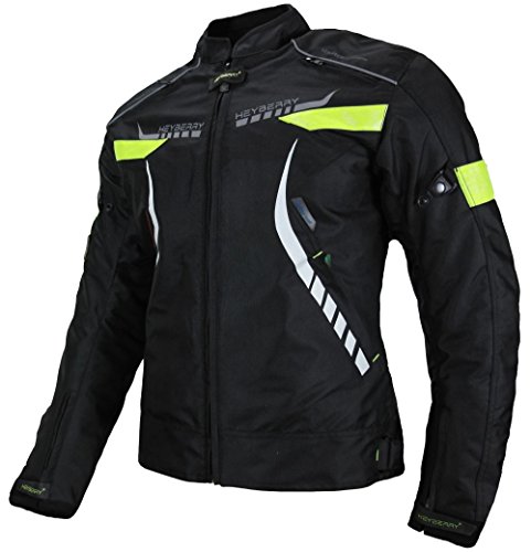 HEYBERRY Damen Motorradjacke Textil Schwarz Neon Gr. S / 36 von HEYBERRY