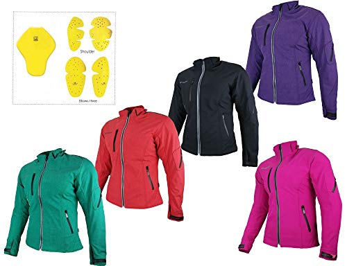 HEYBERRY Damen Soft Shell Jacke Motorradjacke Textil Pink Gr. L von HEYBERRY