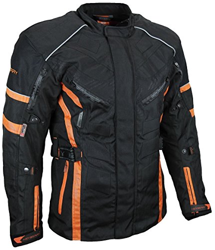 HEYBERRY Herren Touren Motorradjacke Textil schwarz orange Gr. XXL von HEYBERRY
