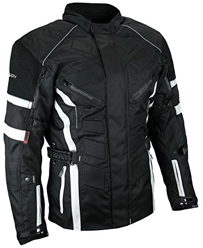 HEYBERRY Herren Touren Motorradjacke Textil schwarz weiß Gr. 3XL von HEYBERRY