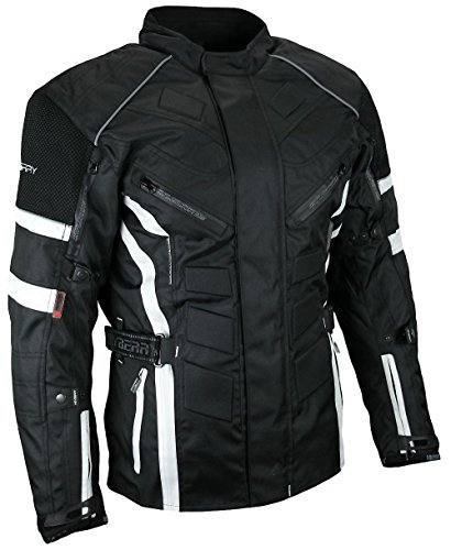 HEYBERRY Herren Touren Motorradjacke Textil schwarz weiß Gr. XL von HEYBERRY