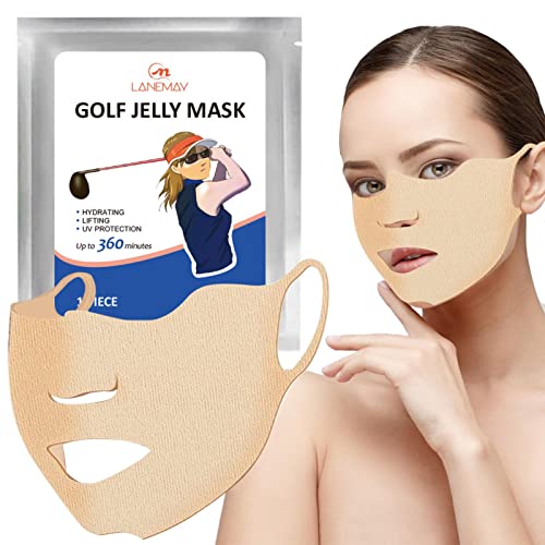 HEYCE Golf-Sonnenschutz für das Gesicht,Kühlende UV-Schutzmaske - Under Face Mask Area Cooling Patch mit Ohrschlaufen für Golf- und Outdoor-Sportaktivitäten Sunblock Shield von HEYCE