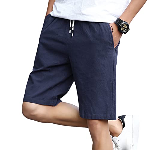 Shorts Herren Jogginghose Herren Kurz Freizeithose Herren Shorts Regular Fit Schnelltrocknend Leichte Stretchstoff Herren Jogginghose Herren Shorts Sommer Schnelltrocknende Strandshorts blau 4XL von HEYCE